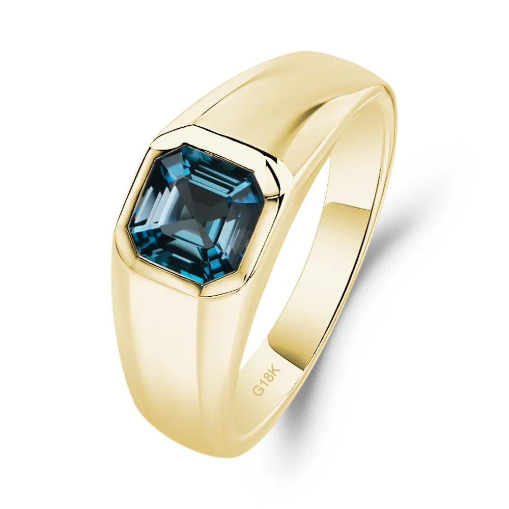 London Blue Topaz Unisex Engagement Ring - Image 8