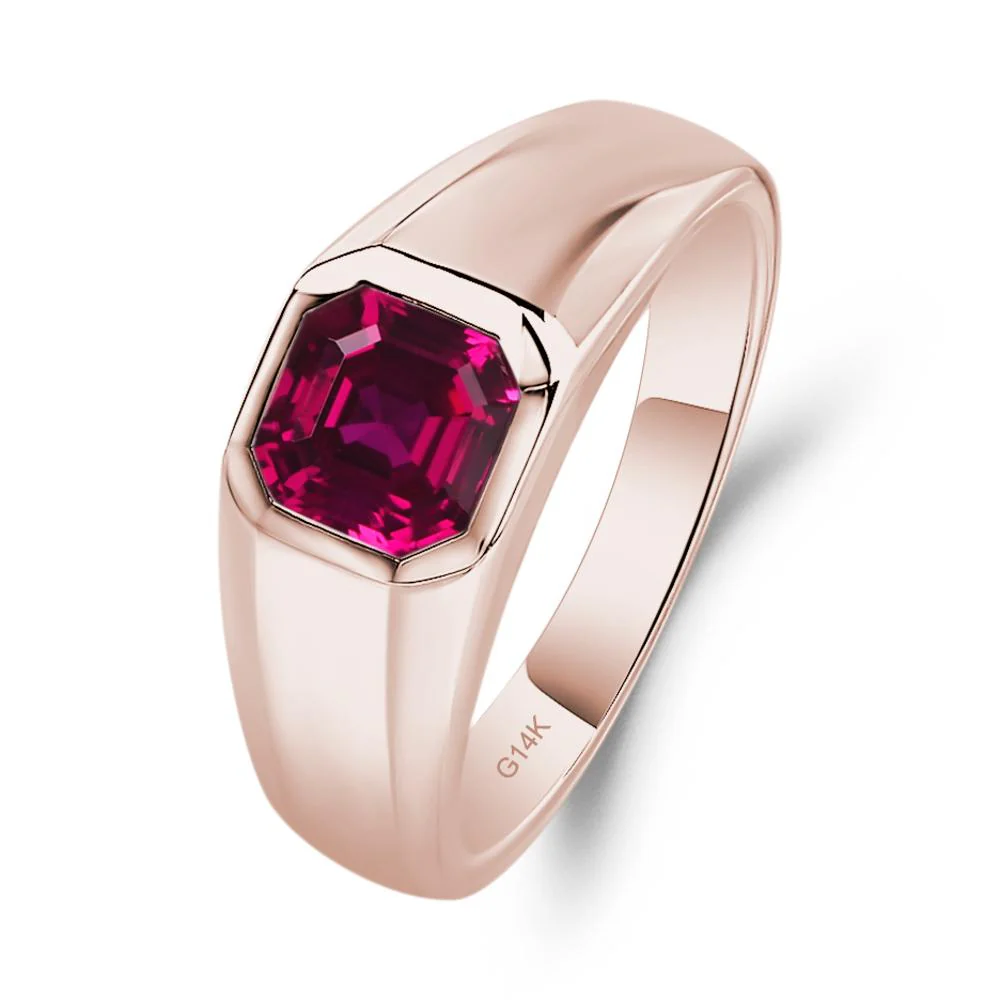 Ruby Asscher Cut Bezel Ring - Image 5