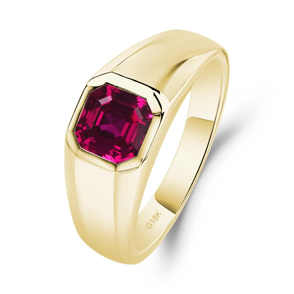 Ruby Asscher Cut Bezel Ring - Image 8