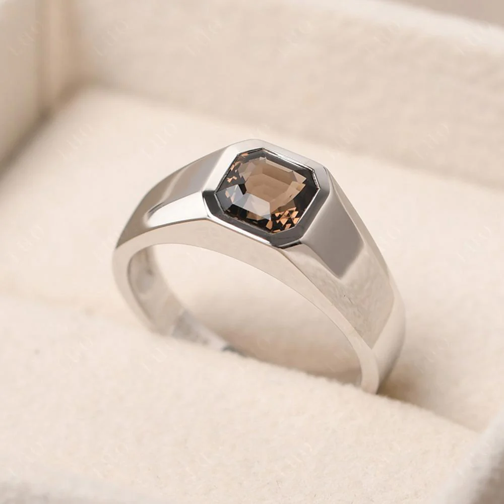 Smoky Quartz Unisex Engagement Ring - Image 11