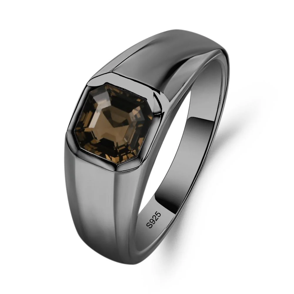Smoky Quartz Unisex Engagement Ring - Image 3
