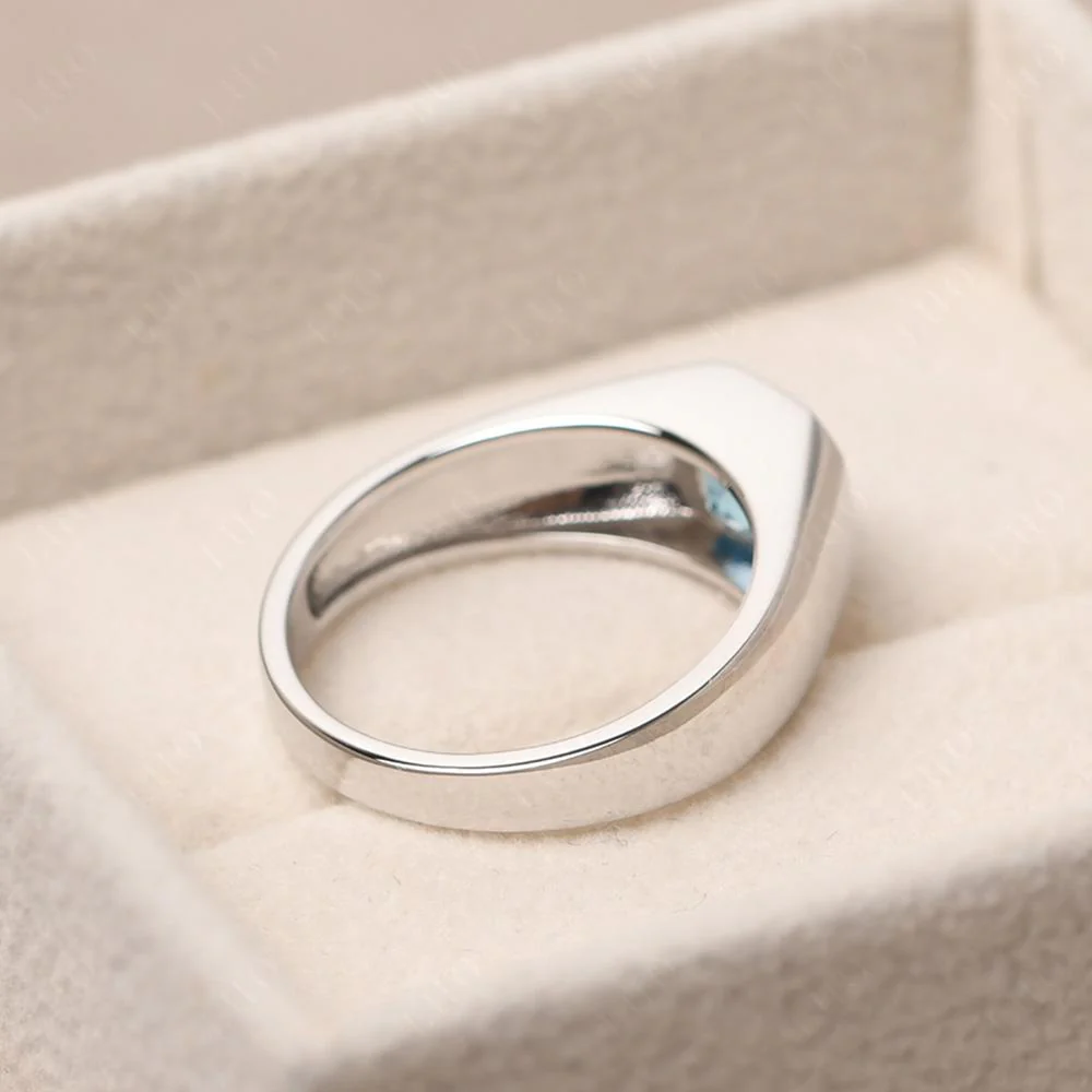 Swiss Blue Topaz Asscher Cut Bezel Ring - Image 12