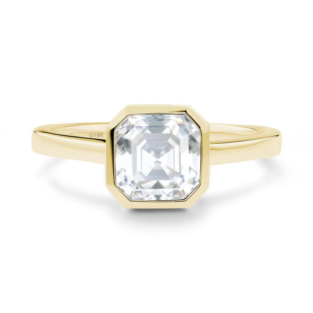 Asscher Cut Moissanite Engagement Ring - Image 3