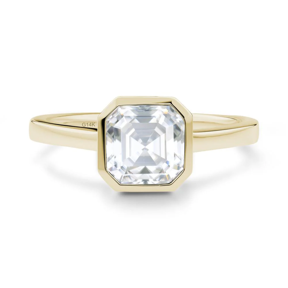 Asscher Cut Moissanite Engagement Ring - Image 4