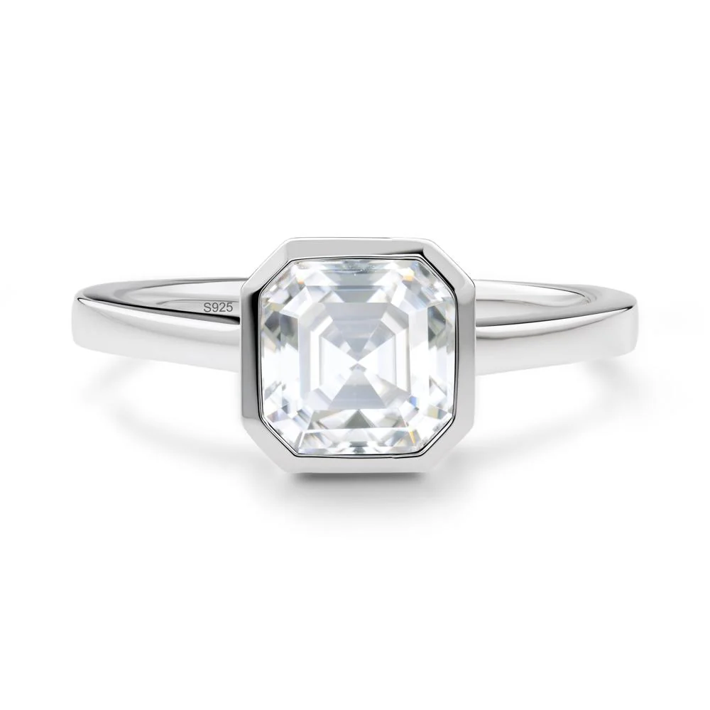 Asscher Cut Moissanite Engagement Ring - Image 9