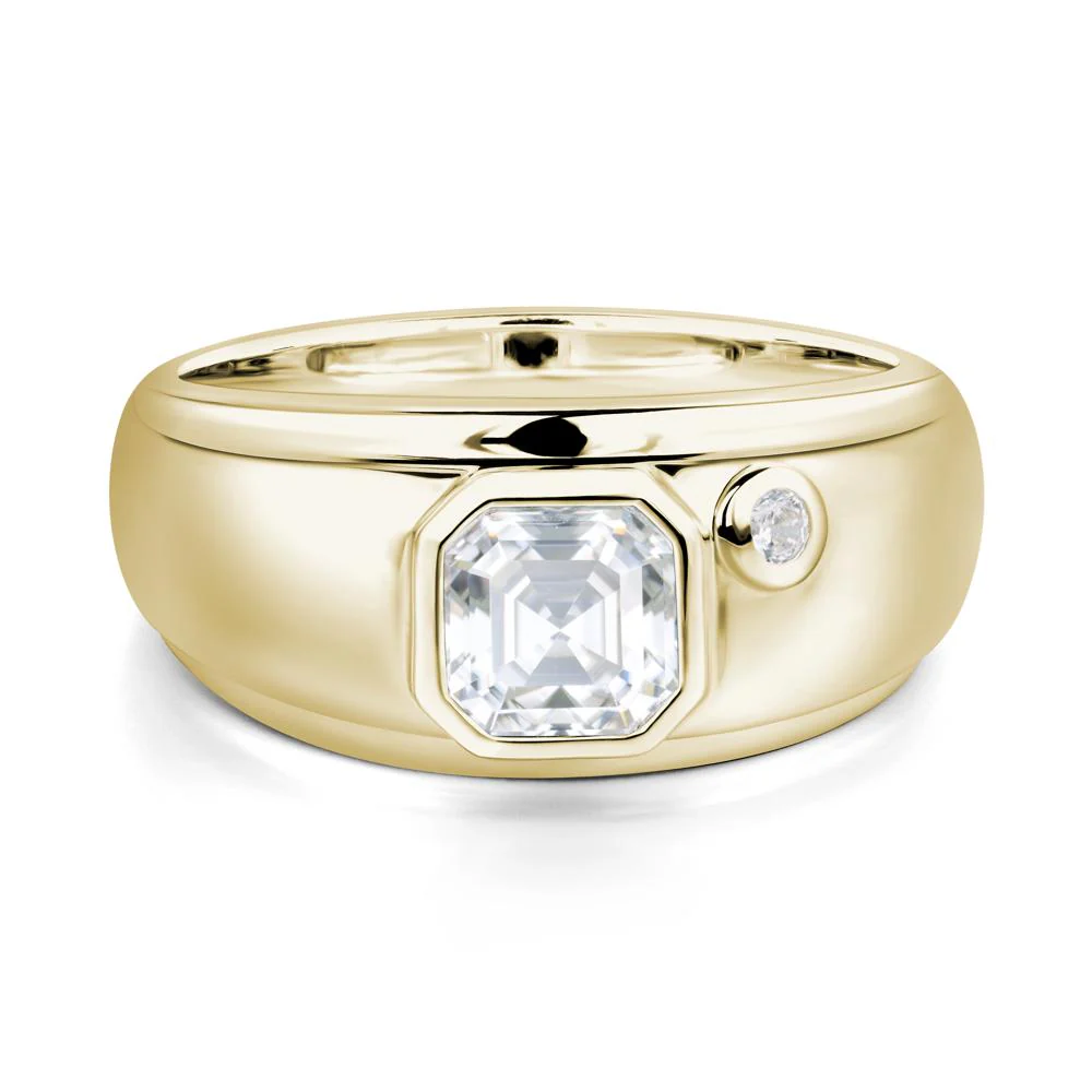 Asscher Cut Moissanite Men's Ring