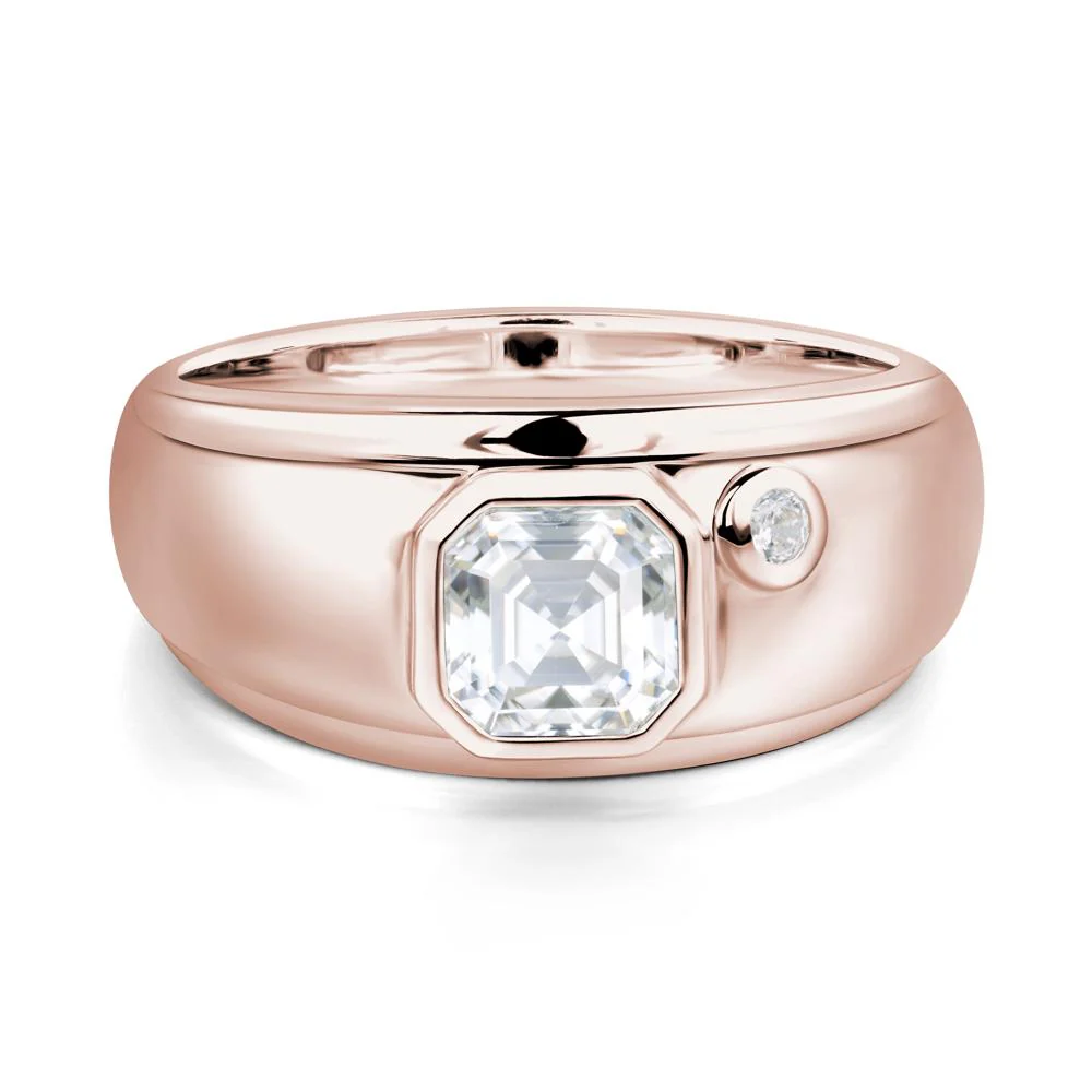 Asscher Cut Moissanite Men's Ring - Image 5