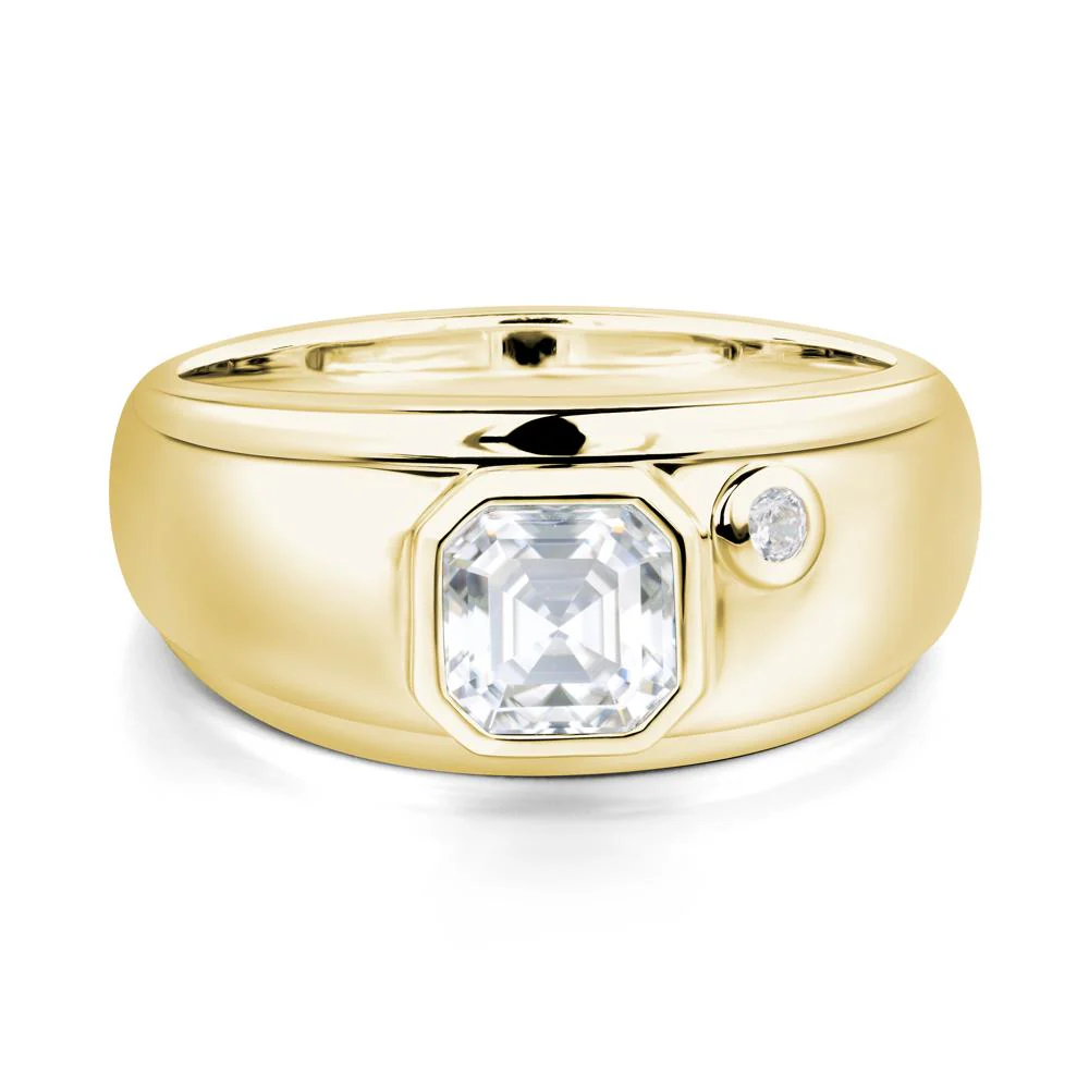 Asscher Cut Moissanite Men's Ring - Image 8