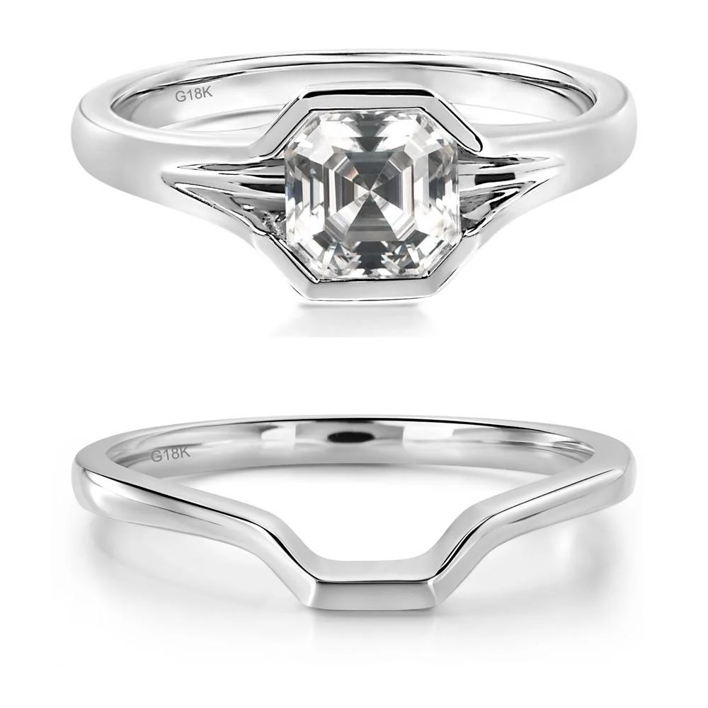Asscher Cut Moissanite Ring - Image 19