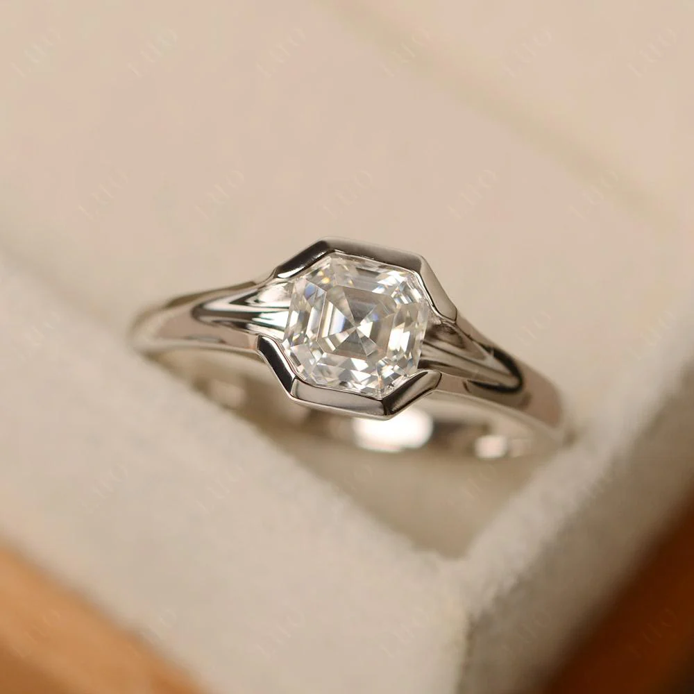 Asscher Cut Moissanite Ring - Image 30