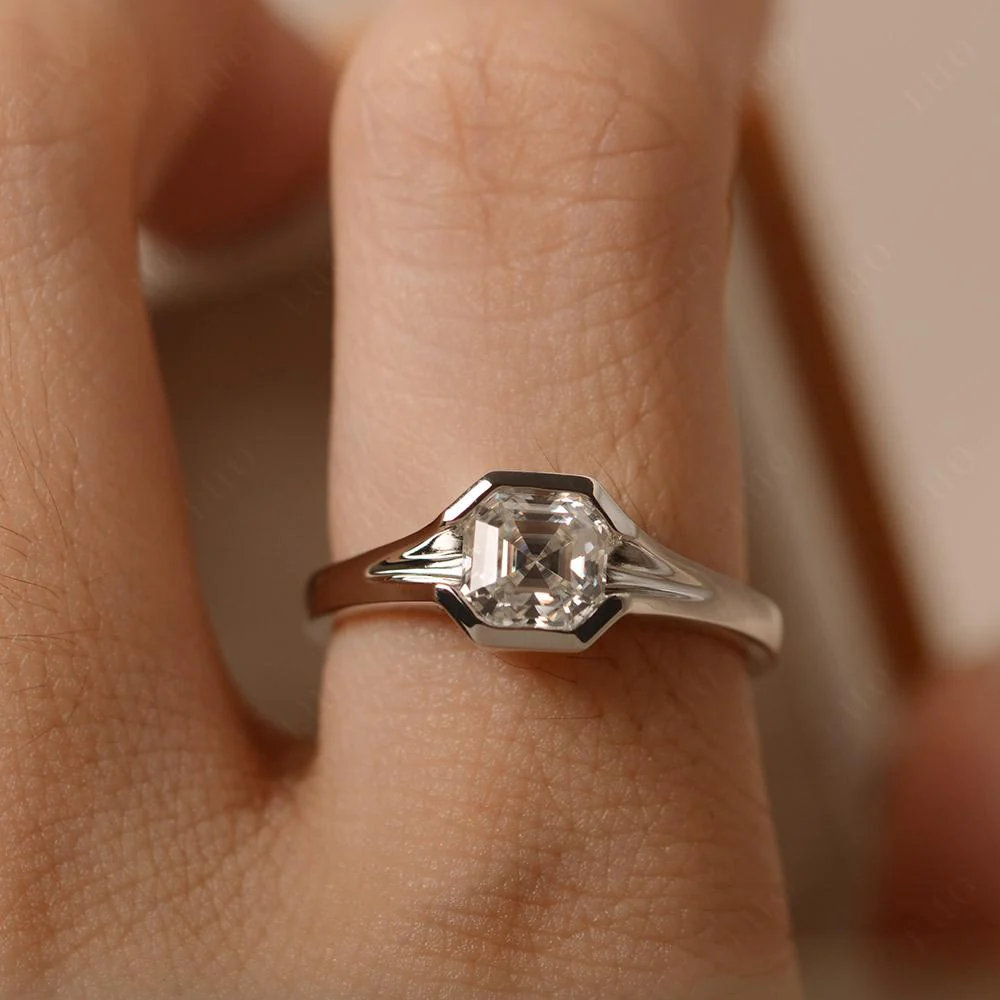 Asscher Cut Moissanite Ring - Image 33