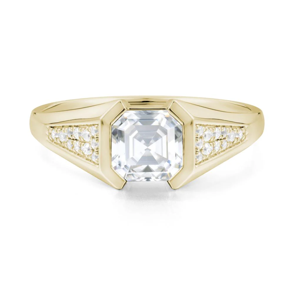 Asscher Cut Moissanite Statement Ring - Image 2