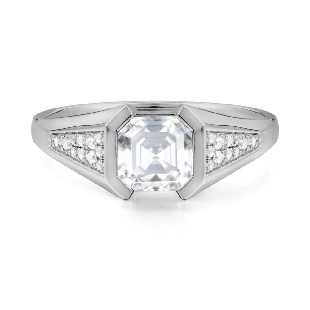 Asscher Cut Moissanite Statement Ring - Image 6