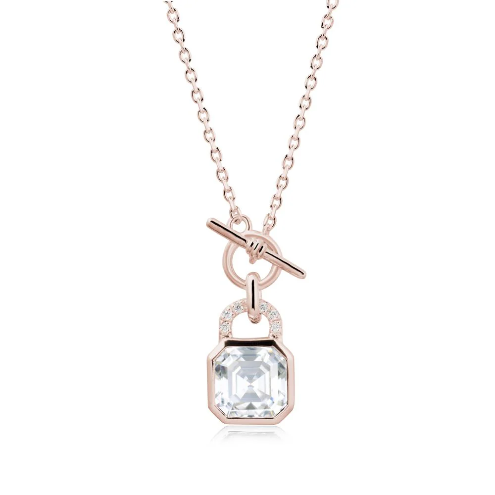 Asscher Cut Moissanite Toggle Necklace - Image 2