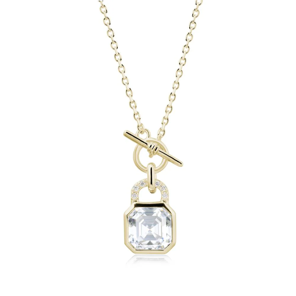 Asscher Cut Moissanite Toggle Necklace - Image 3