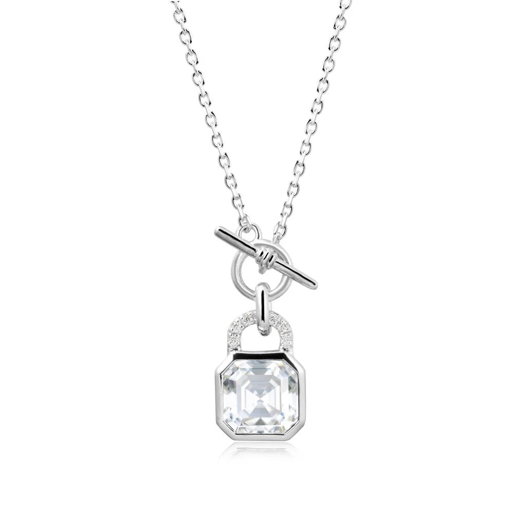 Asscher Cut Moissanite Toggle Necklace - Image 5