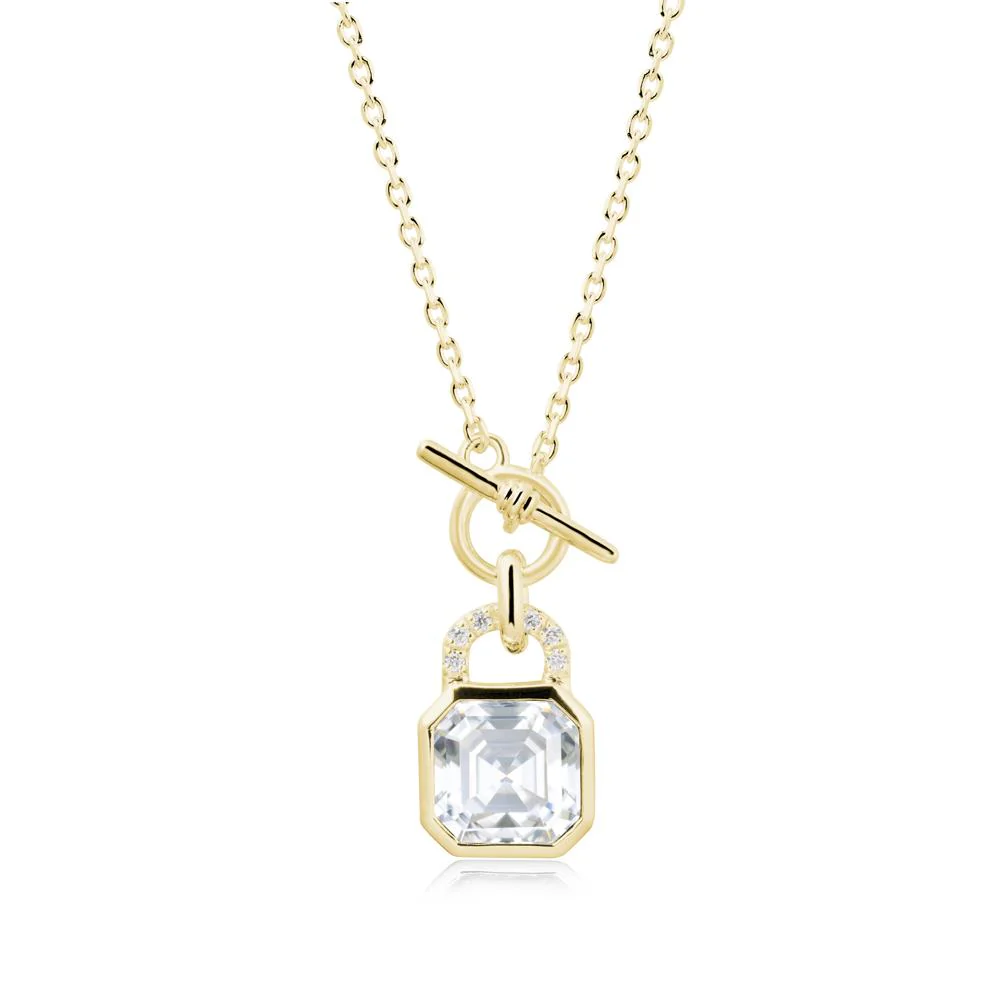 Asscher Cut Moissanite Toggle Necklace - Image 6