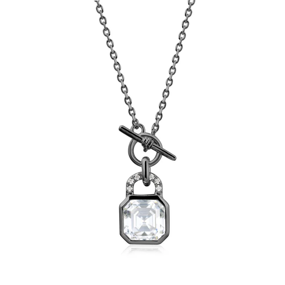 Asscher Cut Moissanite Toggle Necklace - Image 7