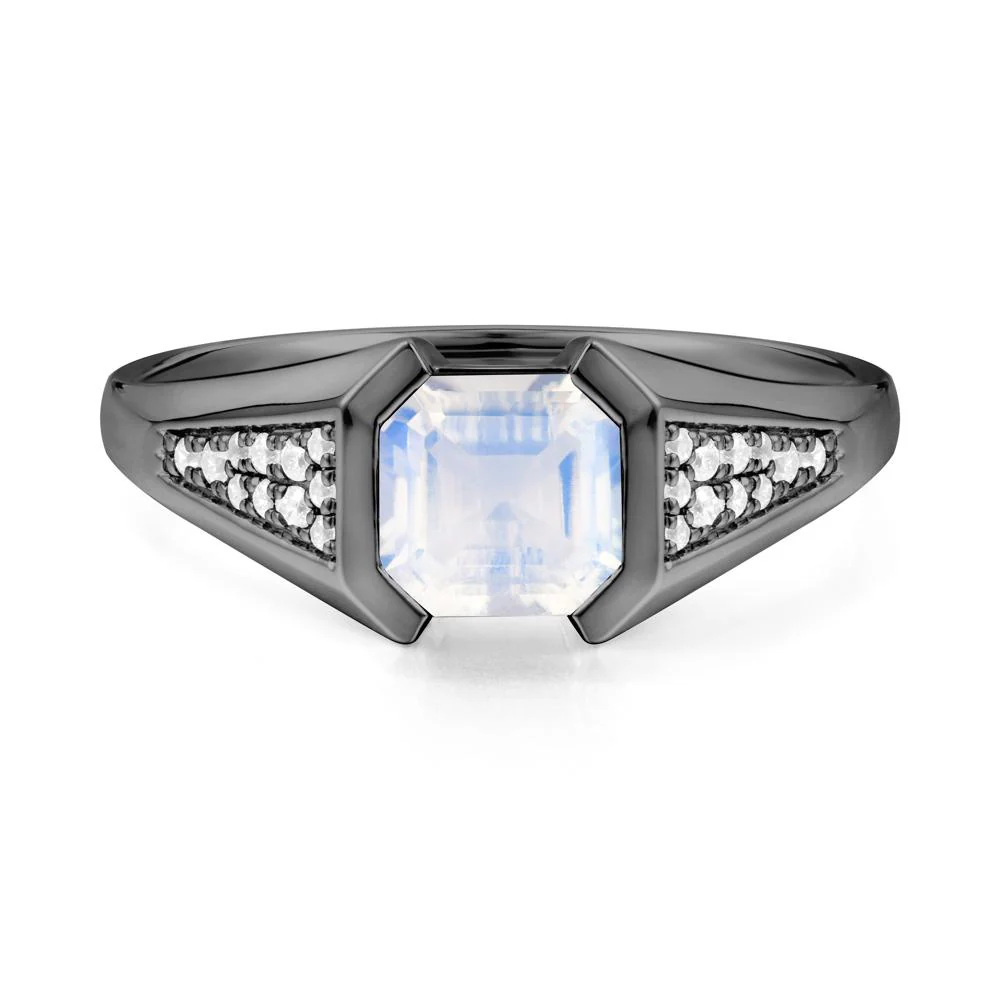 Asscher Cut Moonstone Statement Ring