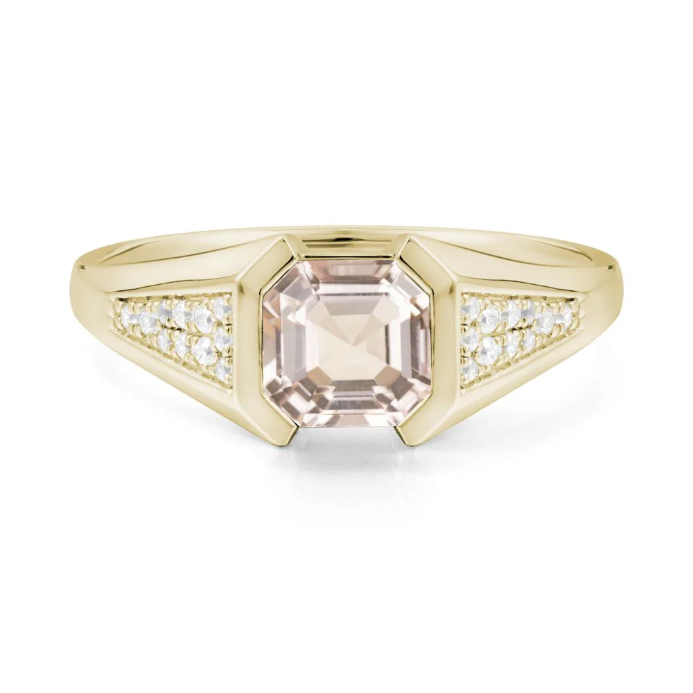 Asscher Cut Morganite Bezel Ring - Image 2