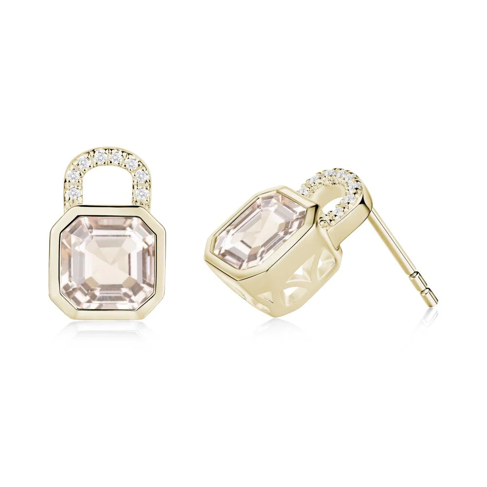 Asscher Cut Morganite Earrings - Image 2