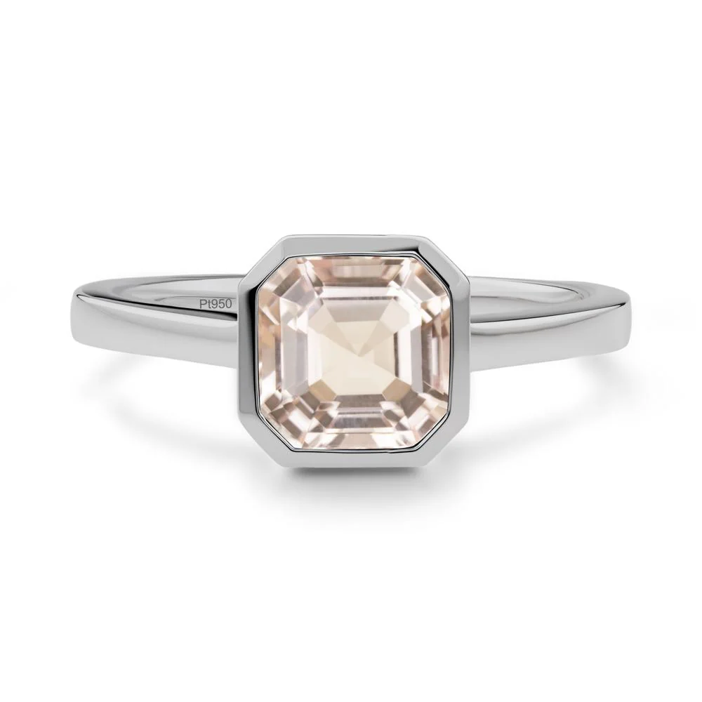 Asscher Cut Morganite Engagement Ring