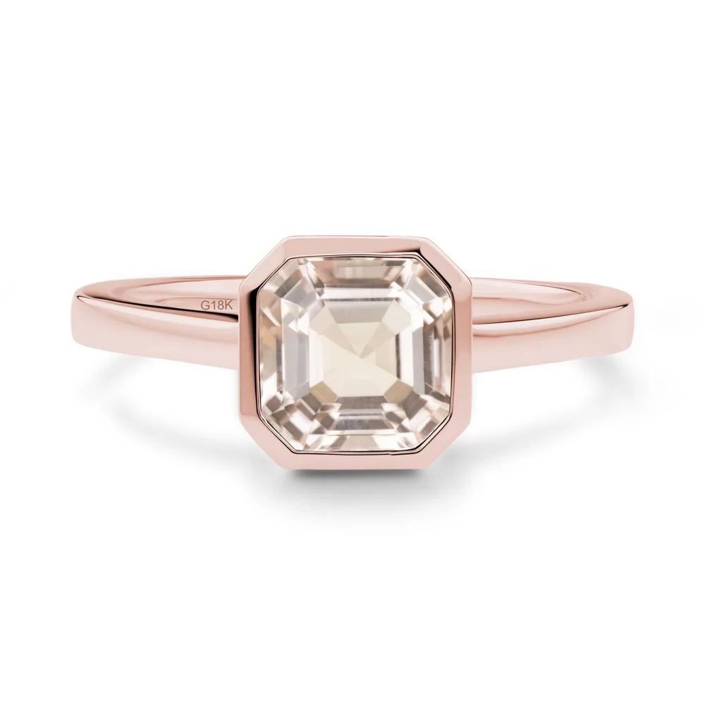 Asscher Cut Morganite Engagement Ring - Image 3