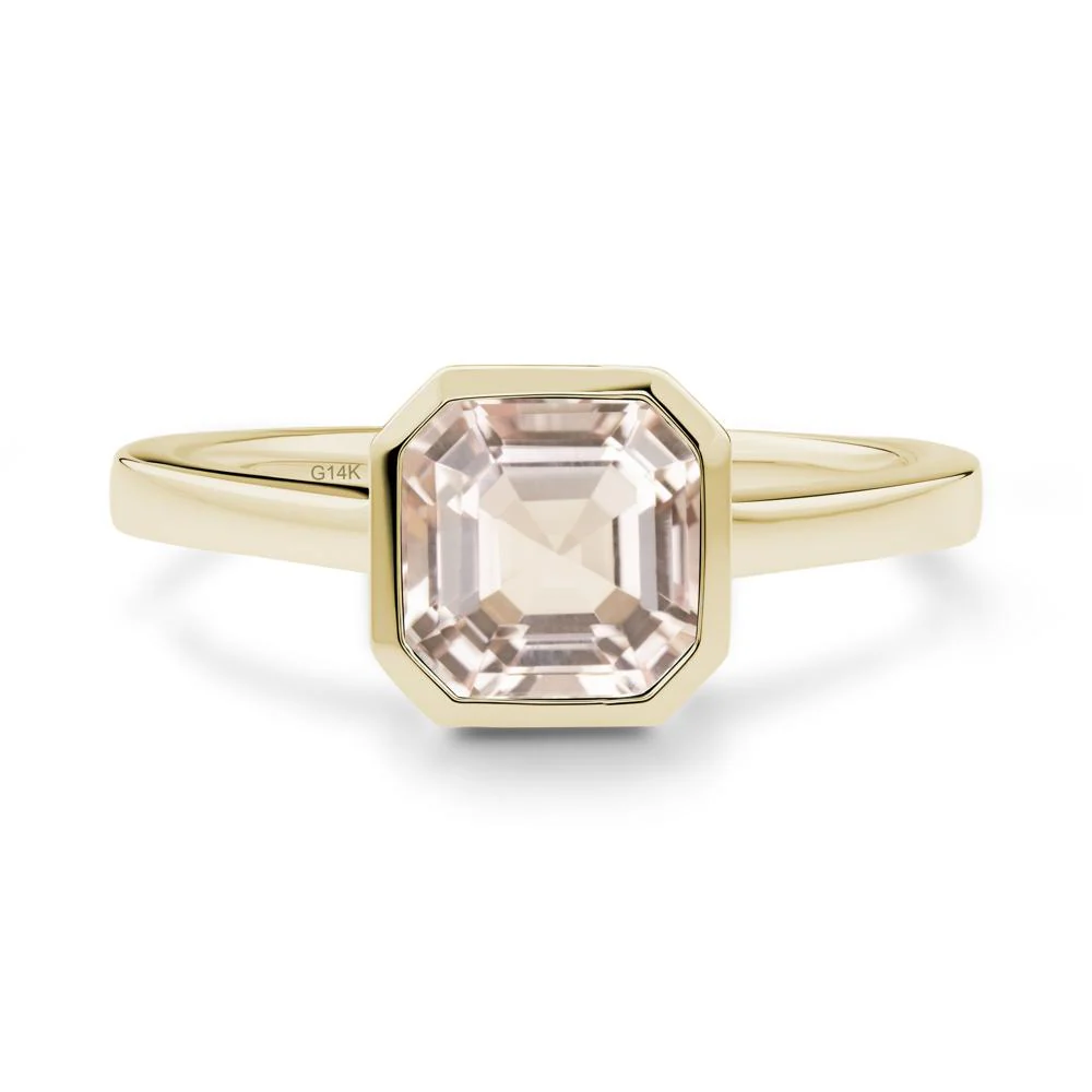 Asscher Cut Morganite Engagement Ring - Image 5