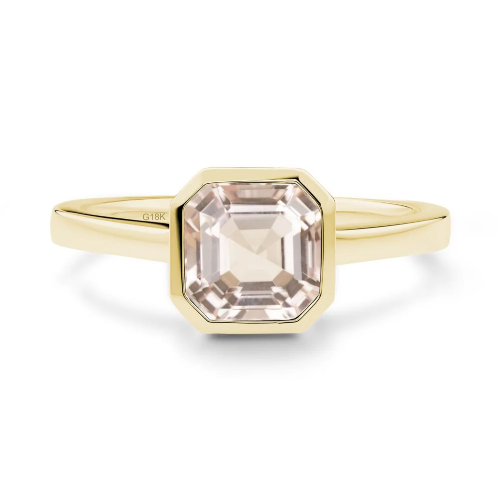 Asscher Cut Morganite Engagement Ring - Image 6