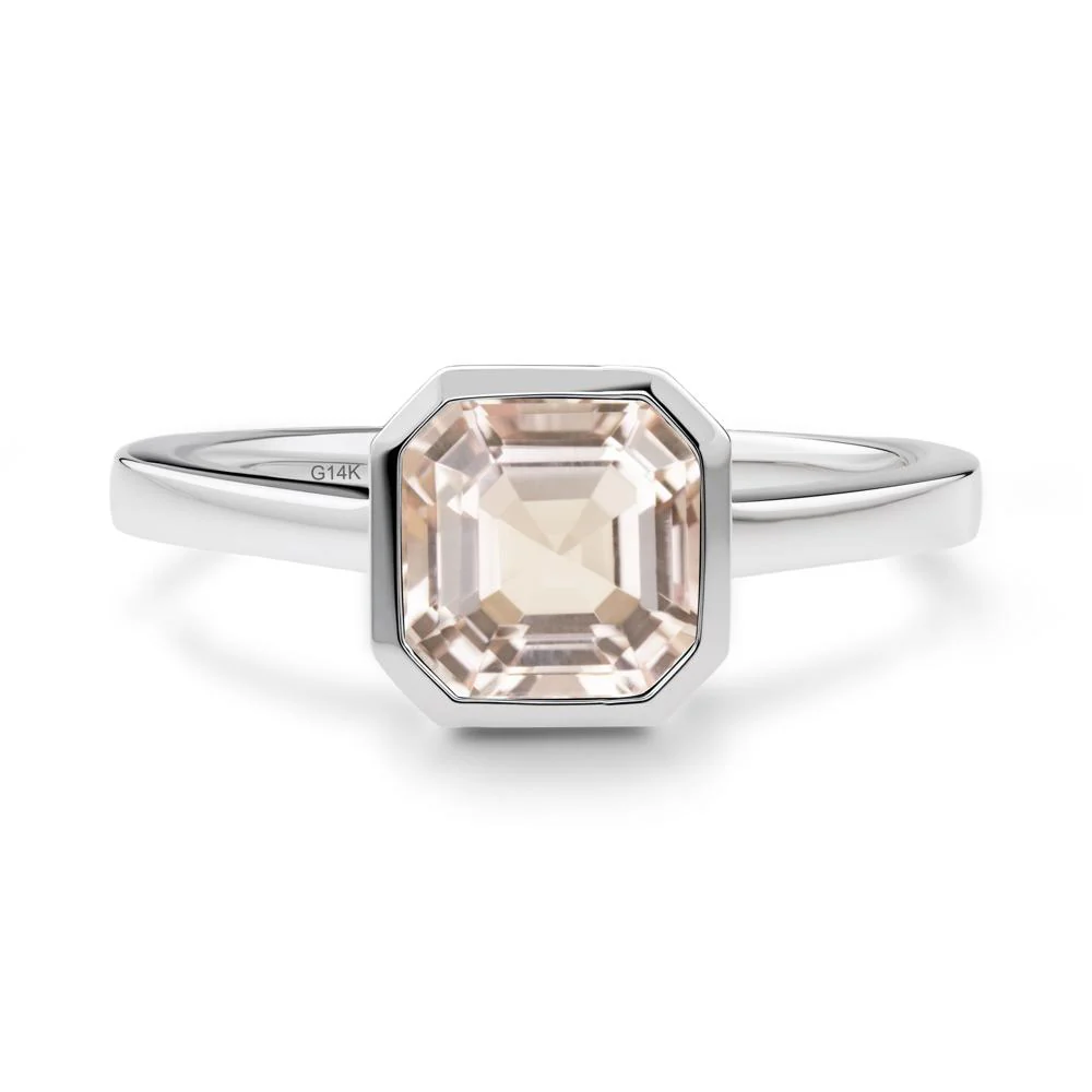 Asscher Cut Morganite Engagement Ring - Image 7