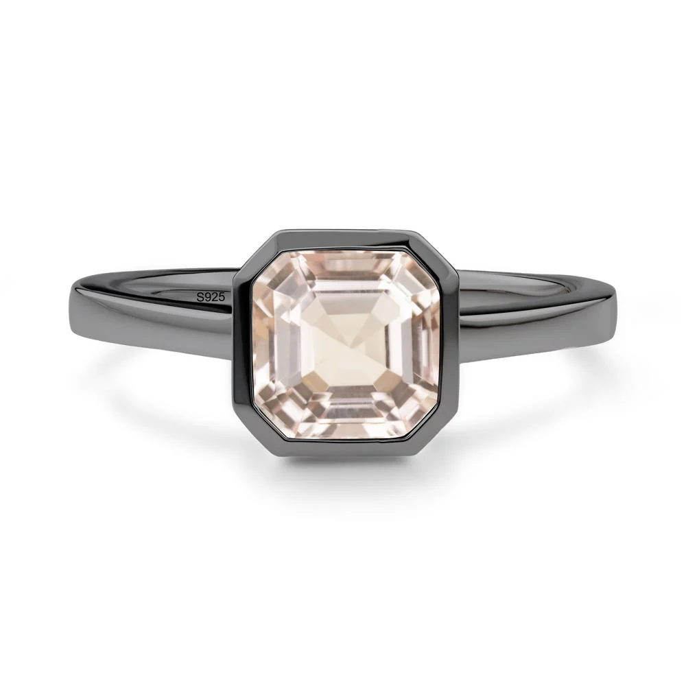 Asscher Cut Morganite Engagement Ring - Image 8