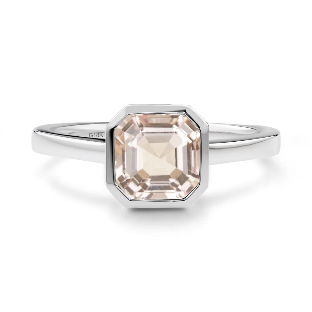 Asscher Cut Morganite Engagement Ring - Image 9