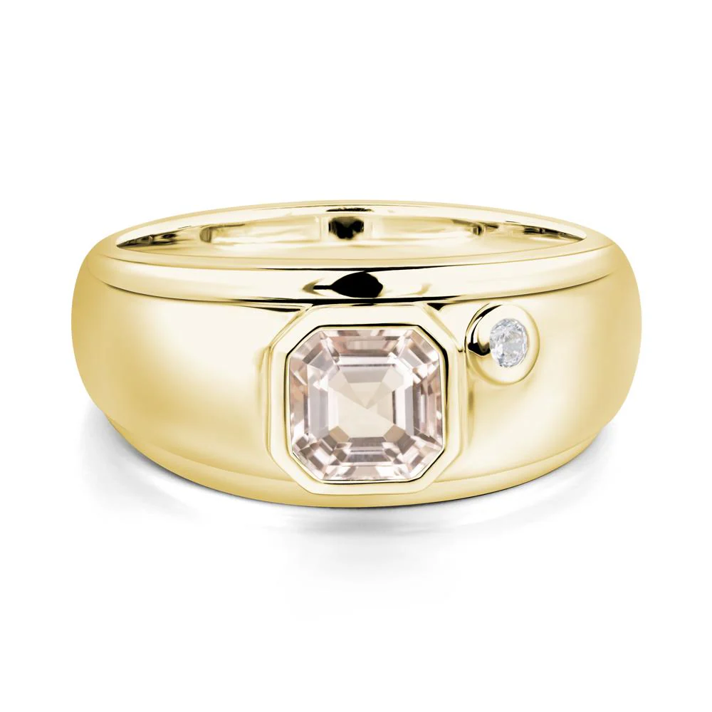 Asscher Cut Morganite Men's Ring - Image 8
