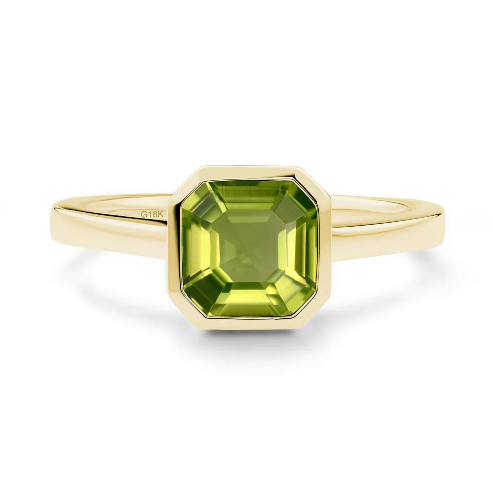 Asscher Cut Peridot Engagement Ring - Image 2