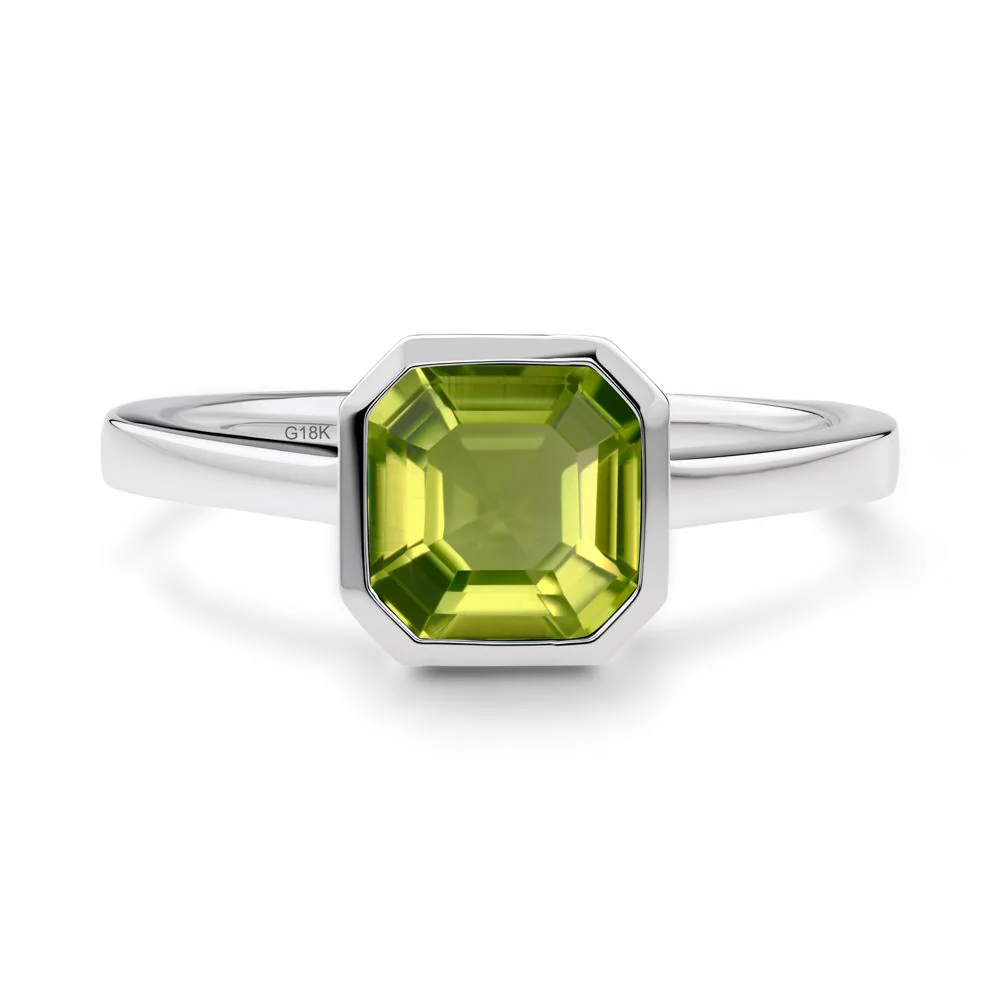 Asscher Cut Peridot Engagement Ring - Image 3