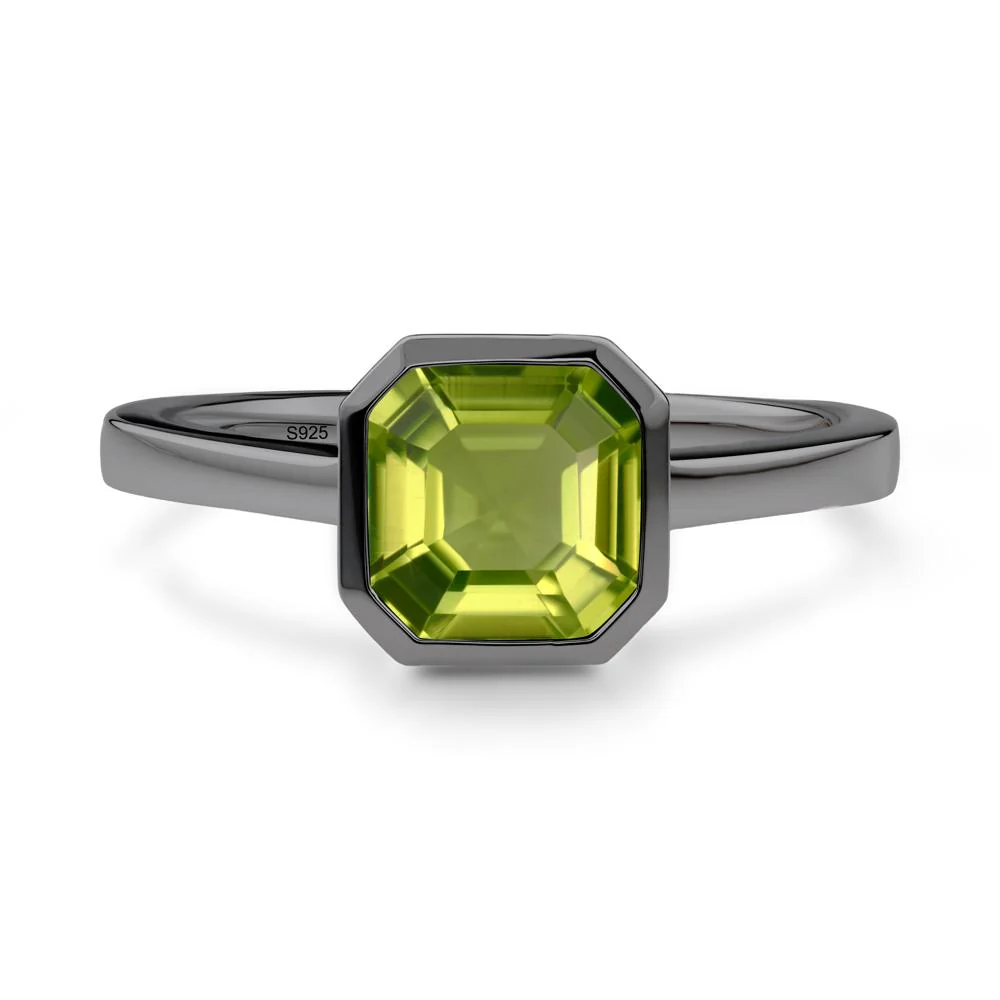 Asscher Cut Peridot Engagement Ring - Image 4