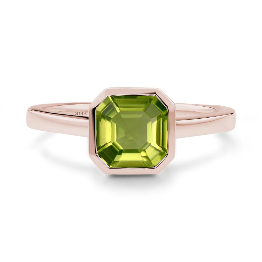 Asscher Cut Peridot Engagement Ring - Image 9