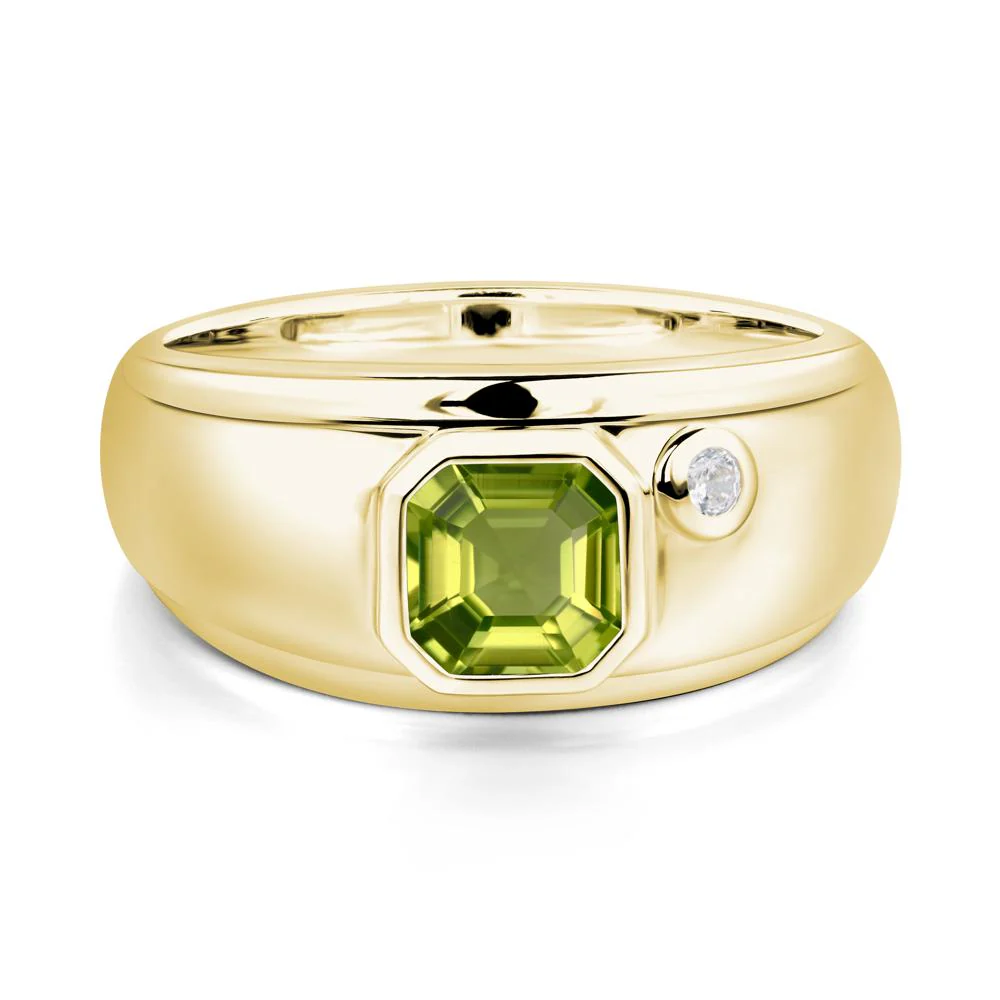 Asscher Cut Peridot Men's Ring - Image 8