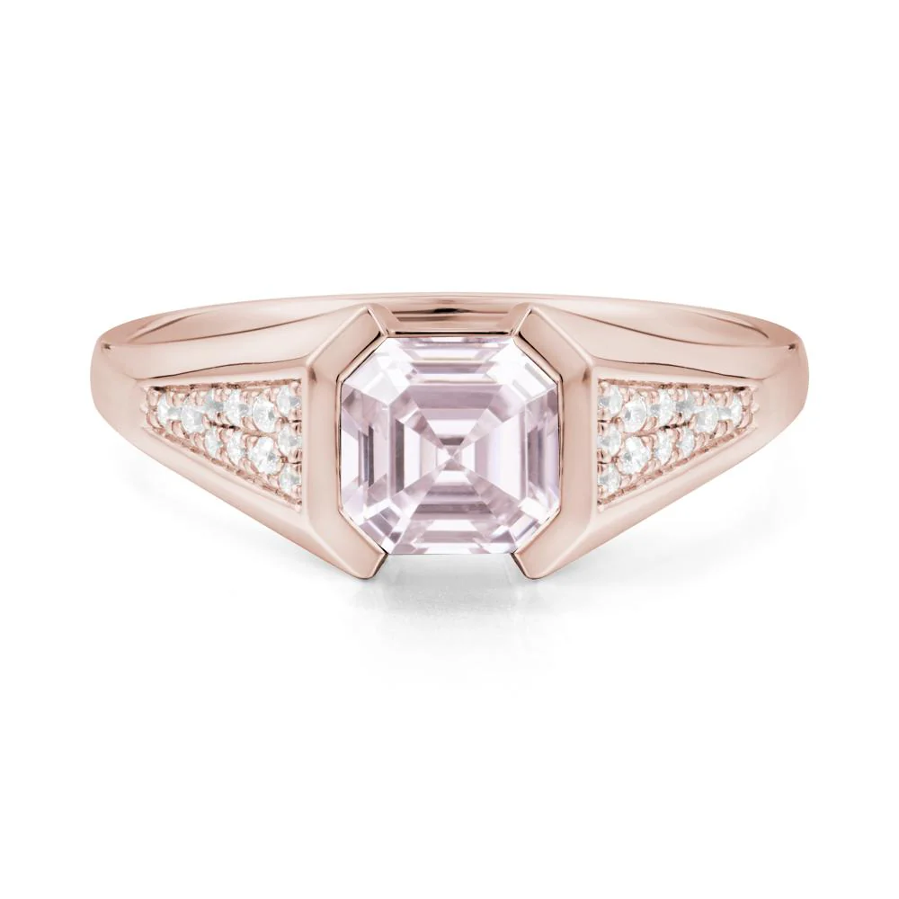 Asscher Cut Pink Cubic Zirconia Statement Ring - Image 3