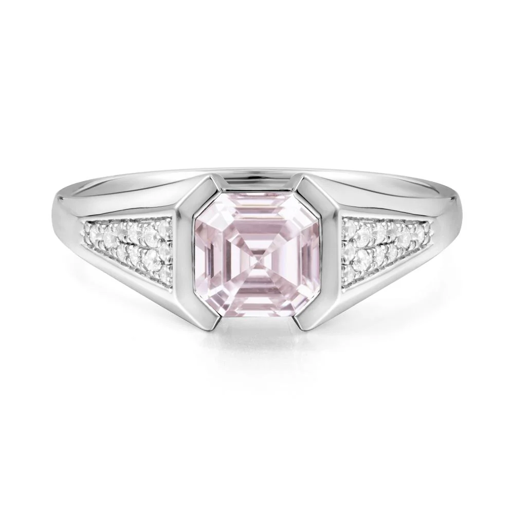 Asscher Cut Pink Cubic Zirconia Statement Ring - Image 4