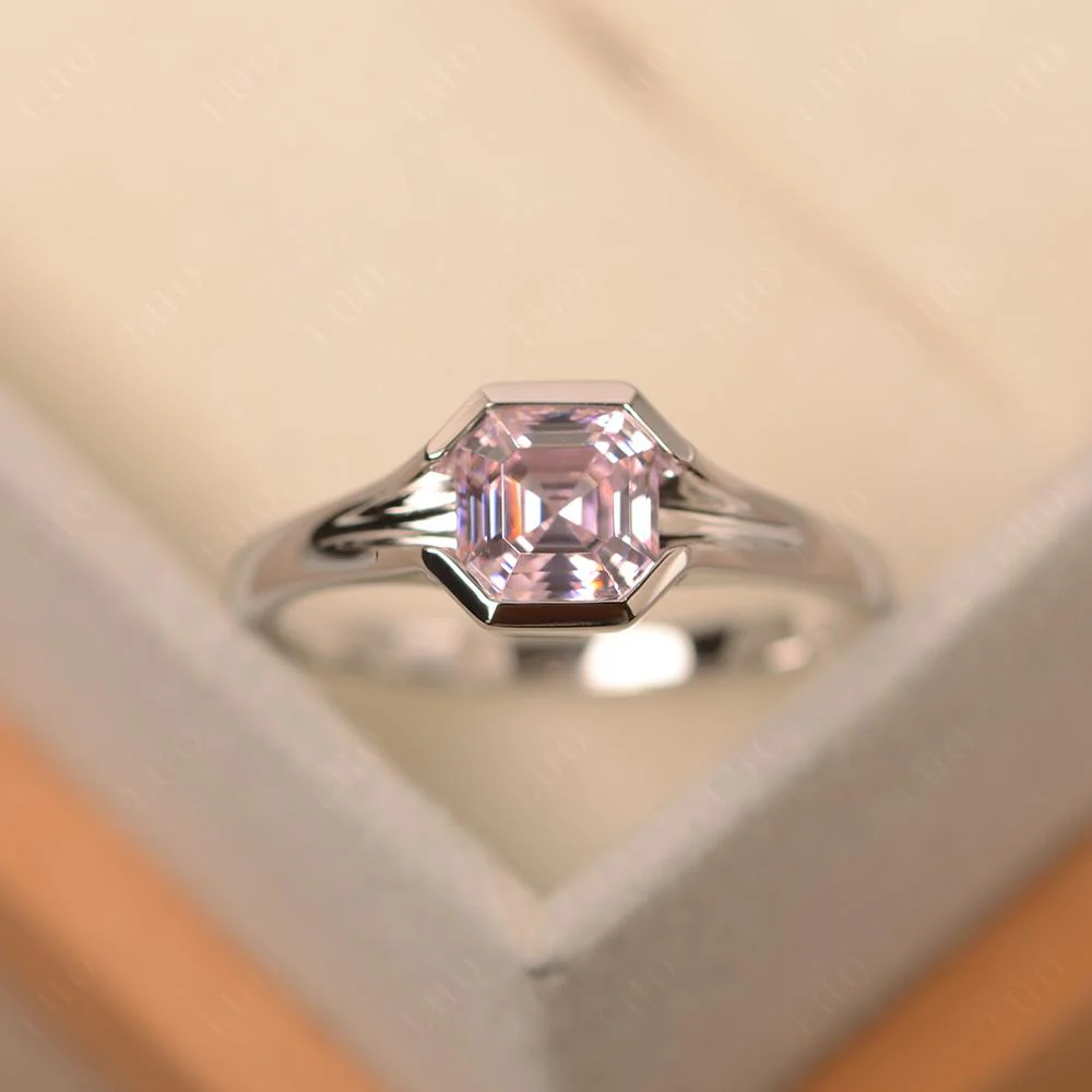 Pink Cubic Zirconia Bezel Engagement Ring - Image 29