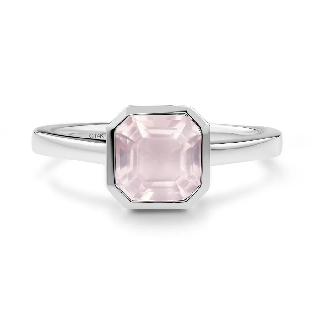 Asscher Cut Rose Quartz Engagement Ring - Image 2