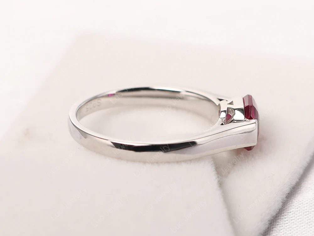 Ruby Semi Bezel Solitaire Ring - Image 4