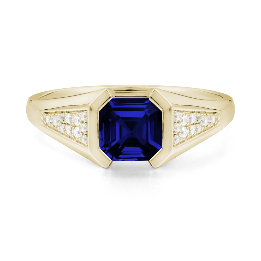 Asscher Cut Sapphire Bezel Ring