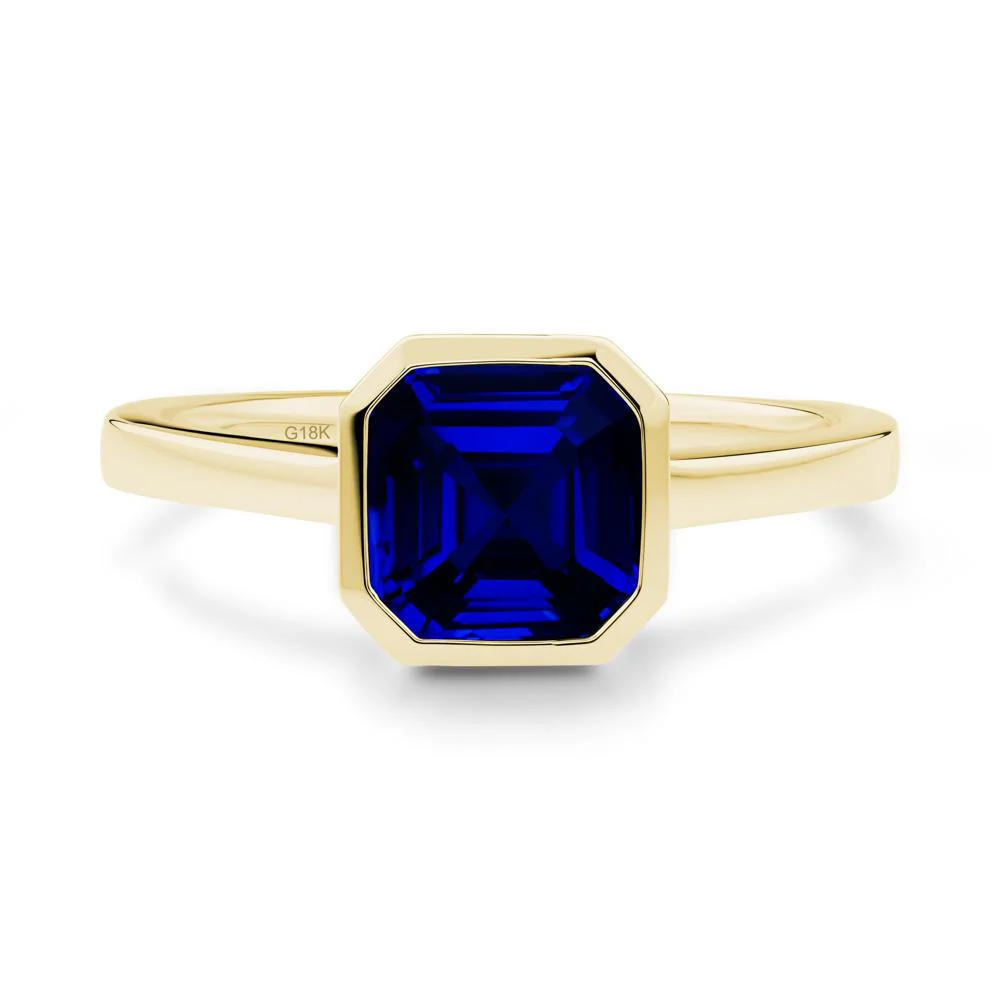 Asscher Cut Sapphire Engagement Ring - Image 5
