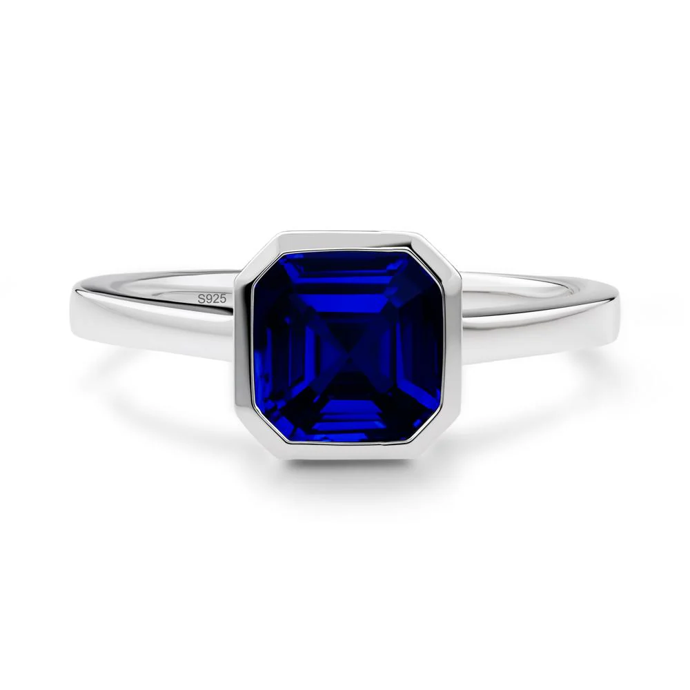 Asscher Cut Sapphire Engagement Ring - Image 7