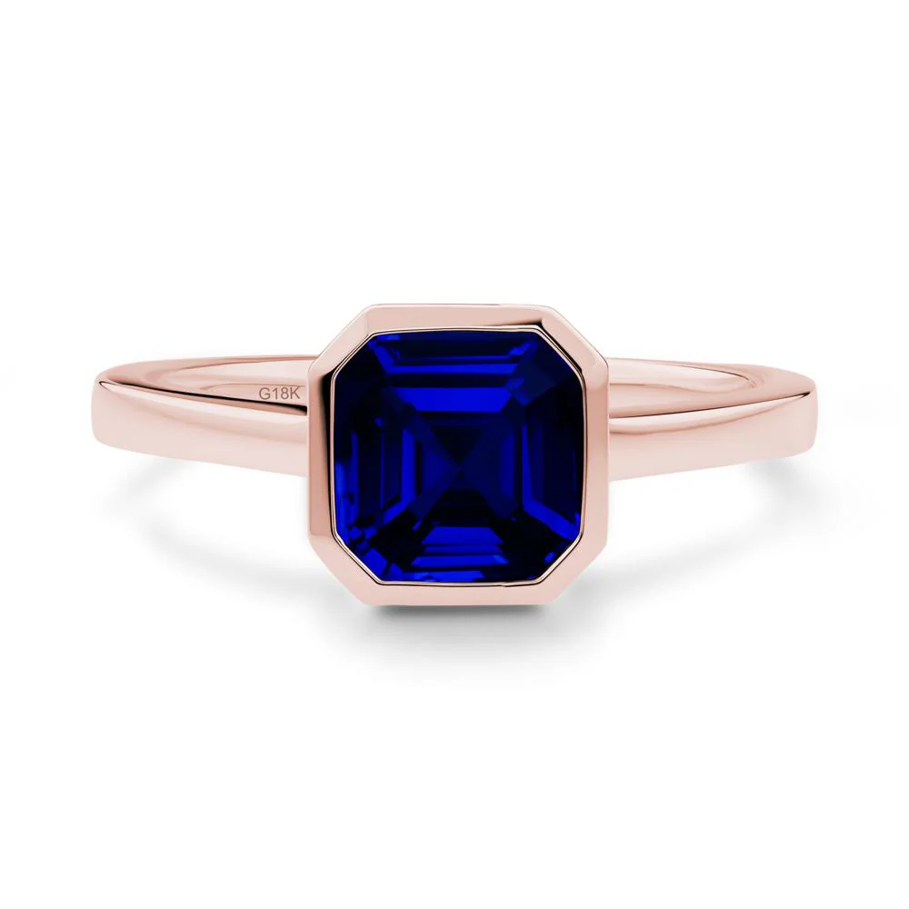 Asscher Cut Sapphire Engagement Ring - Image 8