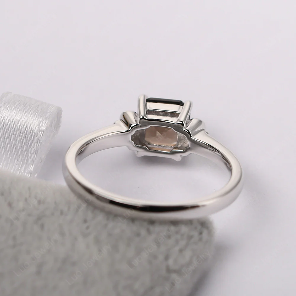 Asscher Cut Smoky Quartz Solitaire Ring - Image 4