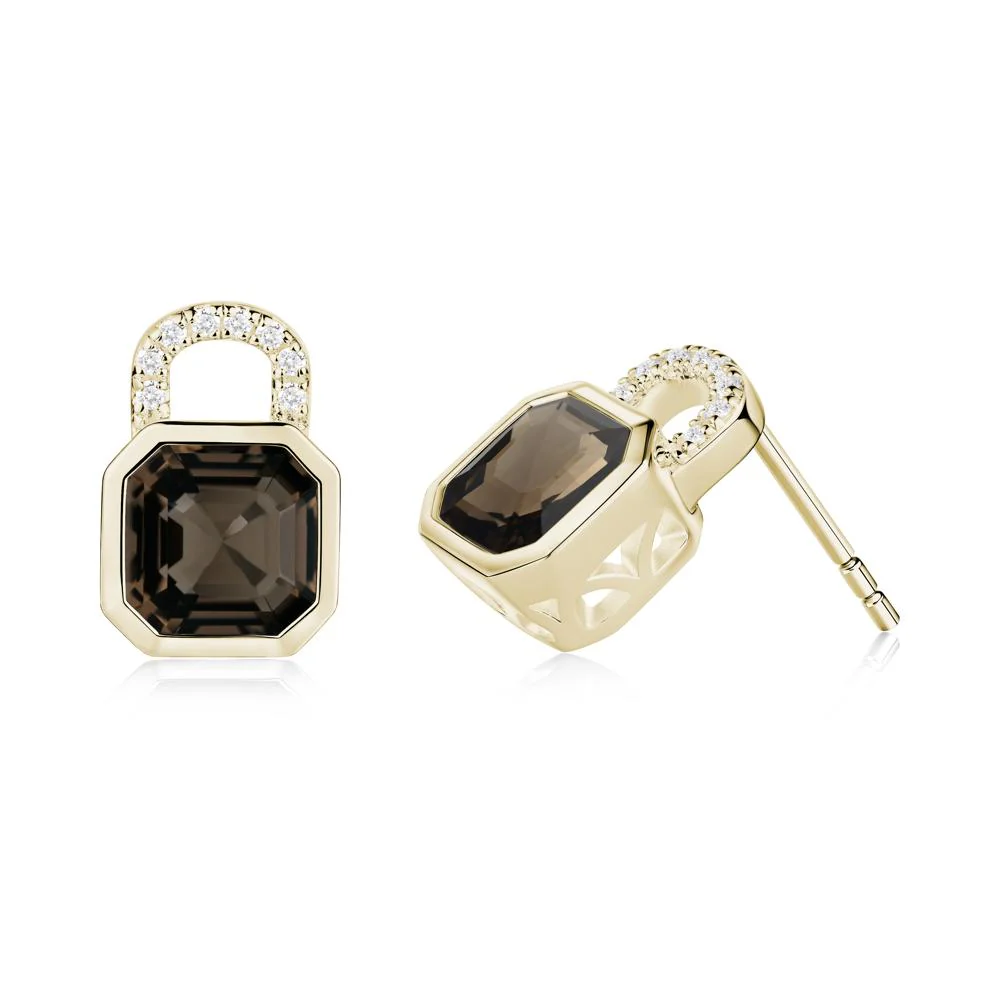 Asscher Cut Smoky Quartz Earrings - Image 6