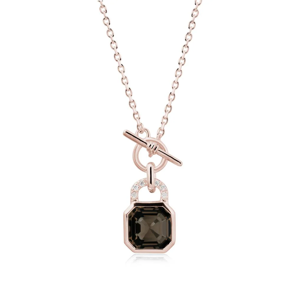 Asscher Cut Smoky Quartz Toggle Necklace - Image 2